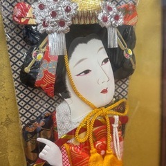 美品　小　ガラスケース入り羽子板の画像