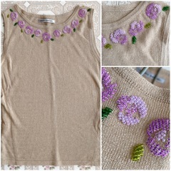 GRAY MAGIC/花ビーズタンクトップの画像