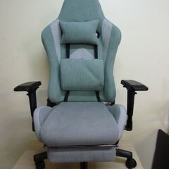 未使用/新品　カスタマイズ品　ゲーミングチェア スエード調 【ロゴなし】フットレスト付き 4Dアームレスト ハイバック 昇降式 リクライニング ロッキング ヘッドクッション 可動式 ランバーサポートの画像