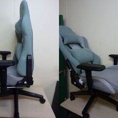 未使用/新品　カスタマイズ品　ゲーミングチェア スエード調 【ロゴなし】フットレスト付き 4Dアームレスト ハイバック 昇降式 リクライニング ロッキング ヘッドクッション 可動式 ランバーサポートの画像