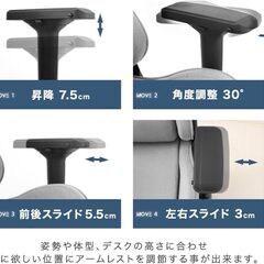 未使用/新品　カスタマイズ品　ゲーミングチェア スエード調 【ロゴなし】フットレスト付き 4Dアームレスト ハイバック 昇降式 リクライニング ロッキング ヘッドクッション 可動式 ランバーサポートの画像