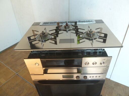 【中古】リンナイ デリシア 都市ガス ビルトインコンロ＆電子コンベック ガスオーブン 電子レンジ 幅75cm RSR-S52E-ST RHS71W31E13VCSTW
