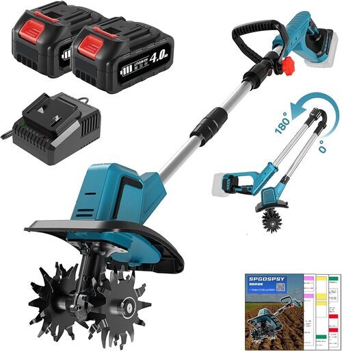 耕運機 充電式(耕幅25.5cm/耕深22cm)2個4Ahバッテリー 小型 軽量