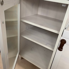 美原店 佐藤産業 POWRY ポーリー レンジ台 ホワイト ミドルレンジボード 木目調　キャビネットの画像