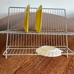 ヴィンテージ★ディッシュスタンド　お皿立て　折り畳み式★ 水切り キッチン　収納に♪　の画像