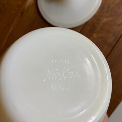 【愛品倶楽部柏店】ファイヤーキング　Fire　King　ポルカドットグリースジャー　USA　キャンディーポットの画像