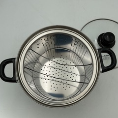 美味しんぼう　ステンレス製　ガラス蓋付　パスタポット22cmの画像