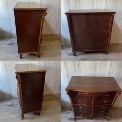 猫脚 5段チェスト ロココ調 ヨーロピアン アンティーク家具 イタリア家具 彫刻入り　の画像