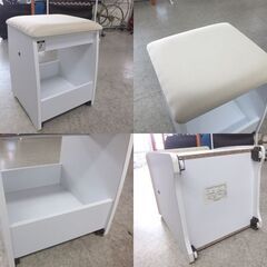 ドレッサー 三面鏡 幅65cm スツール付き コンセント付き ライト付き ニトリ ☆ 札幌市 北区 屯田 の画像