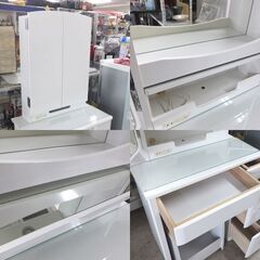 ドレッサー 三面鏡 幅65cm スツール付き コンセント付き ライト付き ニトリ ☆ 札幌市 北区 屯田 の画像