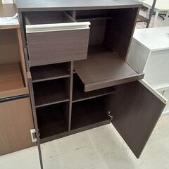 リユースのサカイ栃木店★ジモティ割あり★  レンジ台 ダークブラウン W75×D39.5×H118 クリーニング済み TC11330の画像