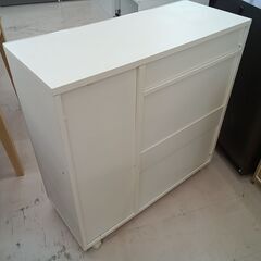 リユースのサカイ栃木店★ジモティ割あり★  レンジ台 ホワイト W90×D42×H90.5 クリーニング済み TC11331の画像