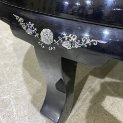 螺鈿細工｜花鳥柄｜ガラス天板付｜座卓の画像