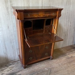 英国アンティーク ライティングビューロー チェスト 鍵付き スペイン家具の画像