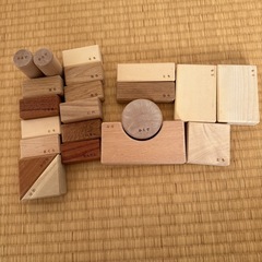 国産 オークビレッジ 寄せ木の積み木 ブロック 木のおもちゃ 積み木の画像