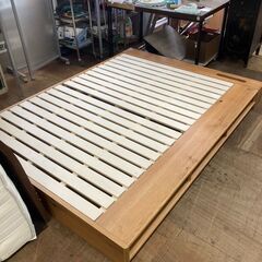 【愛品倶楽部柏店】ダブルベッド 「F:関家具 トリシア」「M:桜屋工業 CHERRY BM-00 CF-160 ボンネル」 フレーム＆マットレスSETの画像