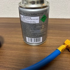 メーター付きガスチャージホース R134a用 ガス缶1本付きの画像