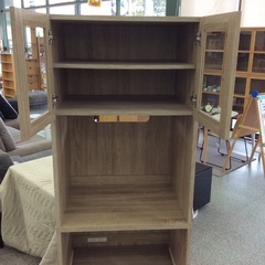 【早い者勝ち】キッチンボード ベガコーポレーション レンジボード 食器棚 カップボード 組立家具 幅58.6cm：木目ナチュラルの画像