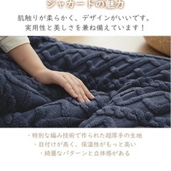 【新品未使用】こたつ布団 正方形 ネイビー 190×190 リバーシブル 両面使える 抗菌防臭 の画像