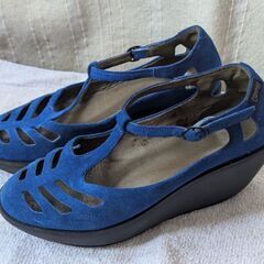 【売】CAMPER 靴 22.5cm 青　ブル　パーティ　カジュアルの画像