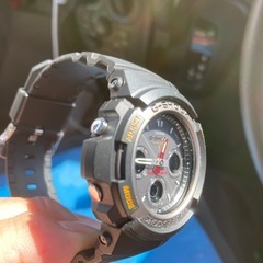 美品 G-SHOCK AWG-101 電波ソーラー ブラック 反転液晶 グレーの画像