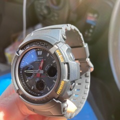 美品 G-SHOCK AWG-101 電波ソーラー ブラック 反転液晶 グレーの画像