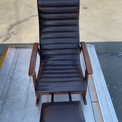 【MATSUDA】マツダ家具　ロッキングチェア　フットレスト付き　昭和レトロの画像