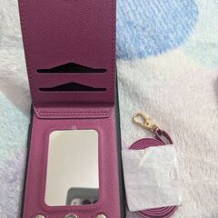 【売】新品　鏡付スマホケース　Pixel7pro ピンク　紫の画像