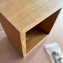 無印良品 壁に付けられる家具箱  1マス オーク材の画像