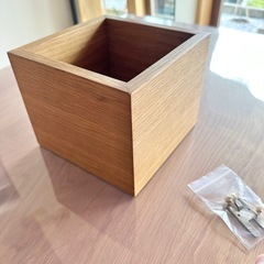 無印良品 壁に付けられる家具箱  1マス オーク材の画像