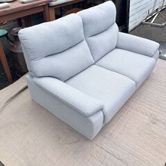 大特価  苫小牧発 ファブリック カウチソファ 二人掛け グレー 家具 布 usedの画像