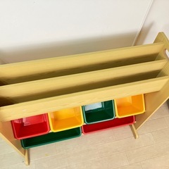 絵本＆おもちゃ収納ラック 絵本ラック 絵本棚 おもちゃ箱の画像