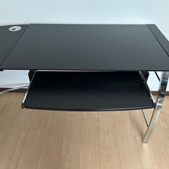 不二貿易 ガラスPCデスク L型CT-1040の画像