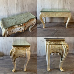 ロココ調 猫脚 アンティーク コンソールテーブル フランス家具 センターテーブルの画像