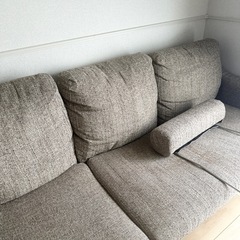 3人掛けカウチソファ 肘かけあり の画像