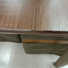 リユースのサカイ栃木店★ジモティ割あり★ ユアサプライムス こたつ ダイニングセット2人用（電源コード・イス2脚・こたつ布団付き） ブラウン W80×D80×H70 クリーニング済み TC11332の画像