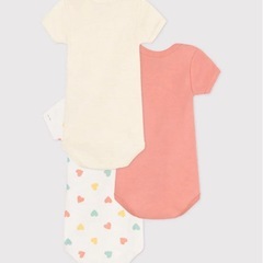 新品未使用 petit bateau 半袖ボディ 3枚組 6ヶ月67cmの画像