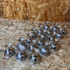 (s7619) ステンレス製 アイスクリームカップ 18個セット 業務用 飲食店 中古品の画像