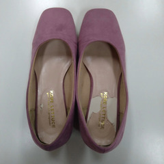 神戸レタス ピンク パンプス スクエアトゥ レディースシューズ 上品カラー 通勤 通学 デート  の画像