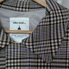 【売】niko and...チェック柄　ジップアップ　ロングコートの画像