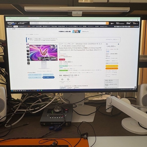 LG ゲーミングモニター OLED 31.5インチ 4K@240hz/FHD@480hz