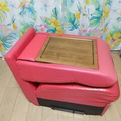 中古リクライニングソファ(手動式)(赤色)の画像