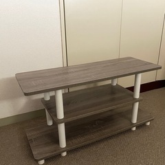 テレビ台　幅80　棚　グレー×ホワイト　の画像