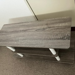 テレビ台　幅80　棚　グレー×ホワイト　の画像