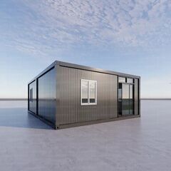 多用途現場施工型2連棟 簡易オフィス・モバイルハウス・組立ユニット・工事用コンテナ・工場兼倉庫・作業員宿舎・応急仮設住宅・可動式住居の画像