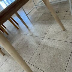 ★リユースのサカイ高崎店★TJ13196 マナベインテリア テーブル クリーム H71×D79.5×W90 クリーニング済みの画像