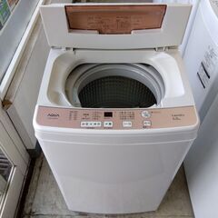 洗濯機 6.0kg 2018年製 アクア AQW-KS6G(P) 幅56.5cm AQUA 家電 6Kg 札幌市 中央区 南12条の画像