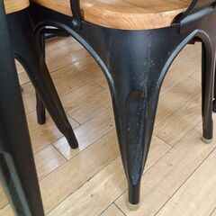 ★リユースのサカイつくば店★TK7052  ダイニングテーブルセット ブラック H75×D75×W76 クリーニング済みの画像