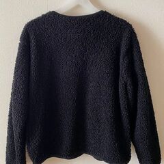 ユニクロ★ボアフリースジャケット／黒・レディースMの画像