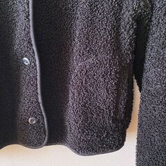 ユニクロ★ボアフリースジャケット／黒・レディースMの画像